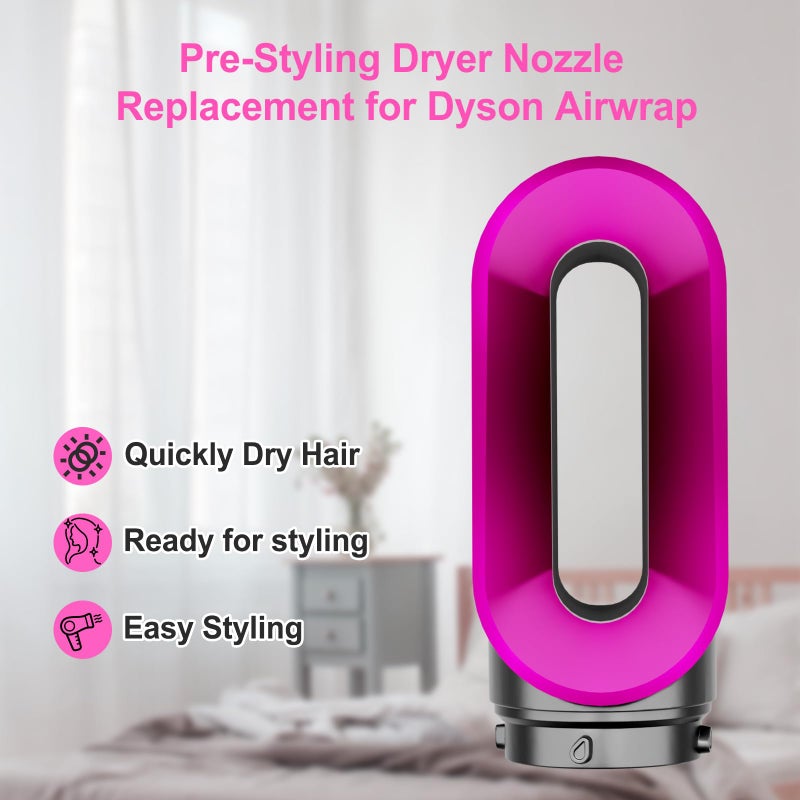 Zephblow Pre-Styling Dryer Attachment For Dyson Airwrap Hs01/Hs05, Fast Drying Nozzle Replacement Attachment Compatible With Dyson Hair Styler, For Part No.969759-01 Rose - Image 4